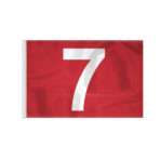AGAS 14x20 inch Numbered Golf Flag with Tube Inserted No 7