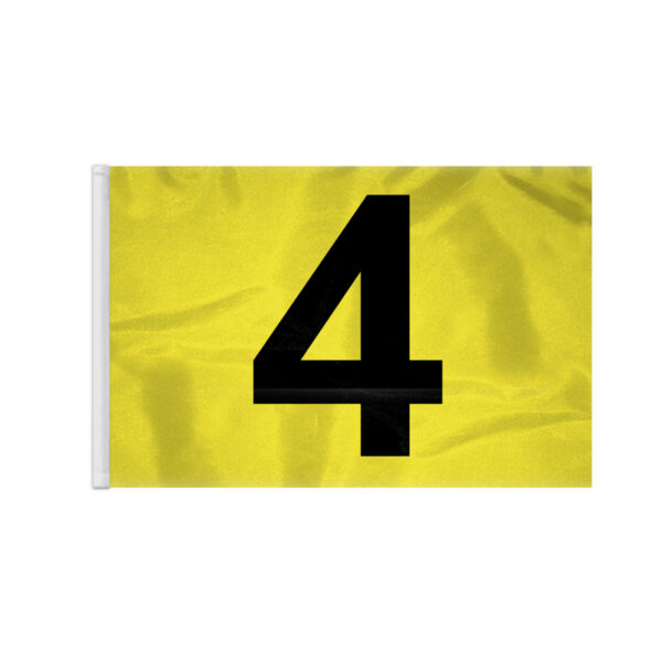 AGAS Numbered Golf Flags - 14 x 20 inch Numbered Flags for Golf Course No 4