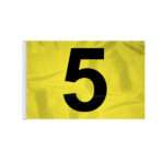 AGAS Numbered Golf Flags - 14 x 20 inch Numbered Flags for Golf Course No 5