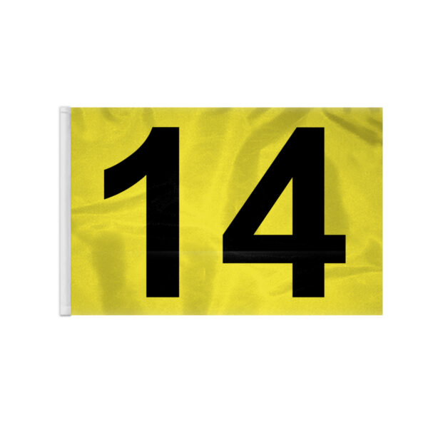 AGAS Numbered Golf Flags - 14 x 20 inch Numbered Flags for Golf Course No 14