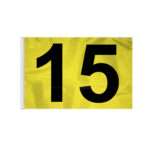 AGAS Numbered Golf Flags - 14 x 20 inch Numbered Flags for Golf Course No 15