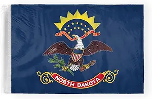 AGAS North Dakota State Motorcycle Flag 6x9 inch