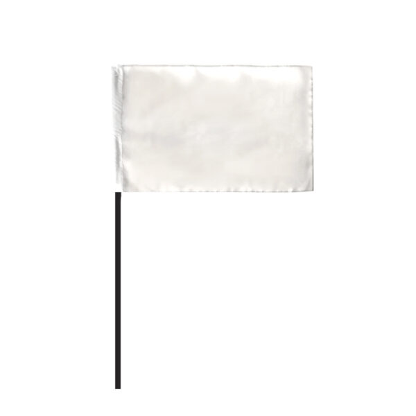 AGAS White Racing Flag One Lap to Go Stick Flag 4x6 inch