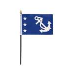 AGAS Past Commodore Officers Flag on Staff - 4 x 6 Inch