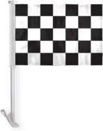 AGAS Black White Checkered Car Flags - 10.5x15 inch