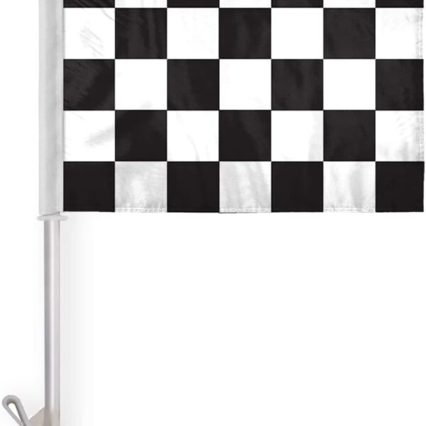 AGAS Black White Checkered Car Flags - 10.5x15 inch