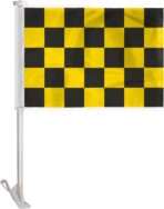 AGAS Black Yellow Checkered Car Flags - 10.5x15 inch