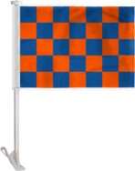 AGAS Blue Orange Checkered Car Flags - 10.5x15 inch