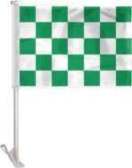 AGAS Green White Checkered Car Flags - 10.5x15 inch