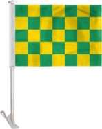 AGAS Green Yellow Checkered Car Flags -10.5x15 inch