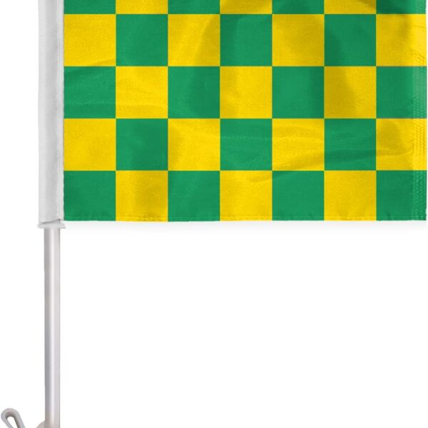 AGAS Green Yellow Checkered Car Flags -10.5x15 inch
