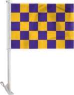 AGAS Purple Gold Checkered Car Flags - 10.5x15 inch