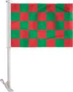 AGAS Red Green Checkered Car Flags - 10.5x15 inch
