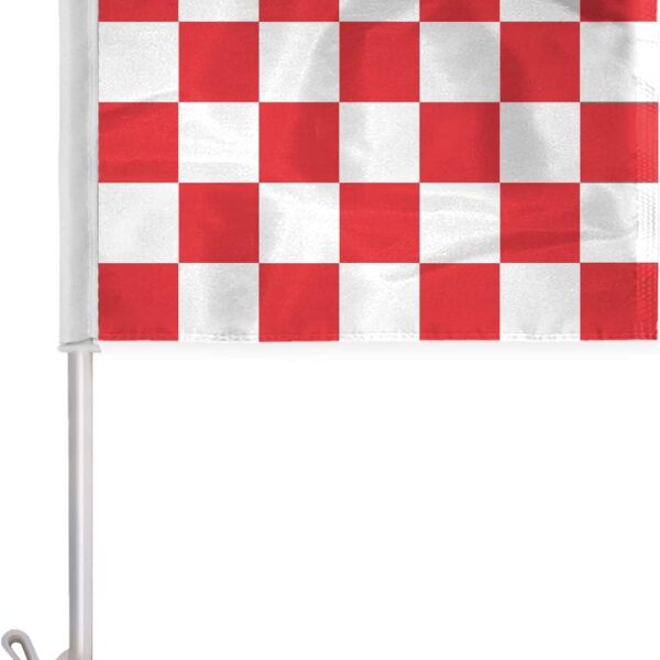 AGAS Red White Checkered Car Flags -10.5x15 inch