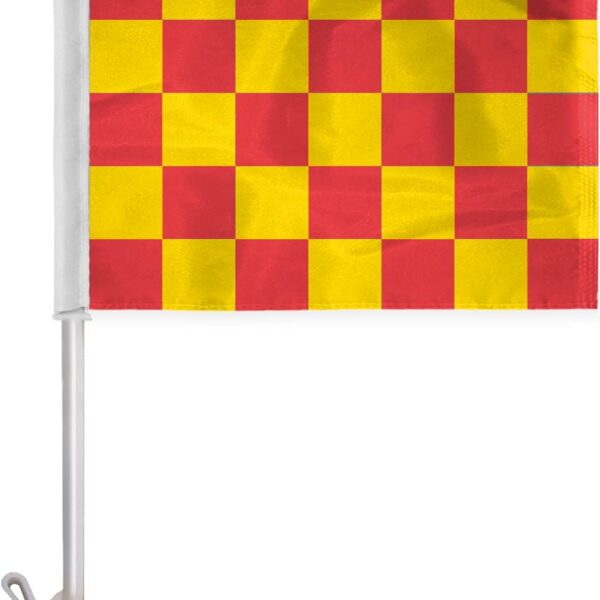 AGAS Red Yellow Checkered Car Flags -10.5x15 inch