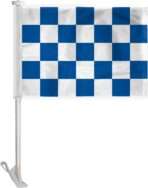 AGAS Blue White Checkered Car Flags -10.5x15 inch