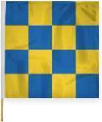 AGAS Checkered Racing Flags Blue Yellow Pattern - 30x30 inch