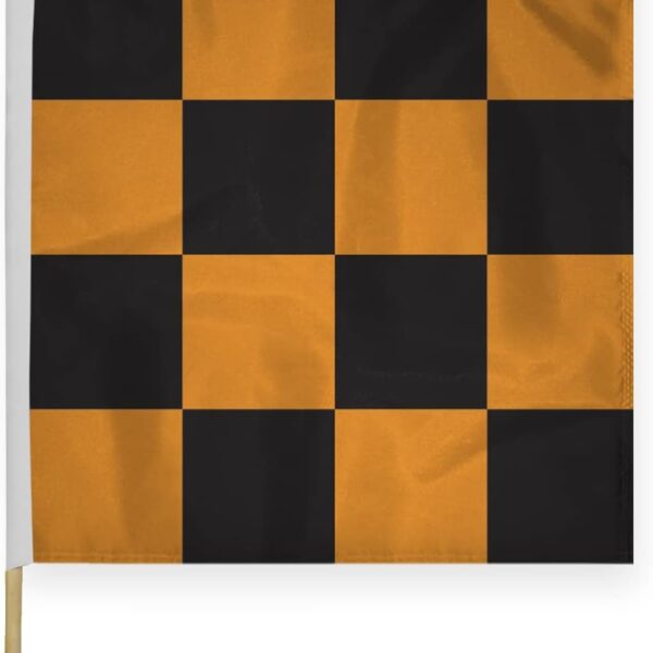 AGAS Checkered Racing Flags Black Orange Pattern - 30x30 inch