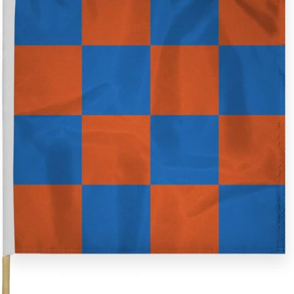 AGAS Checkered Racing Flags Blue Orange Pattern - 30x30 inch