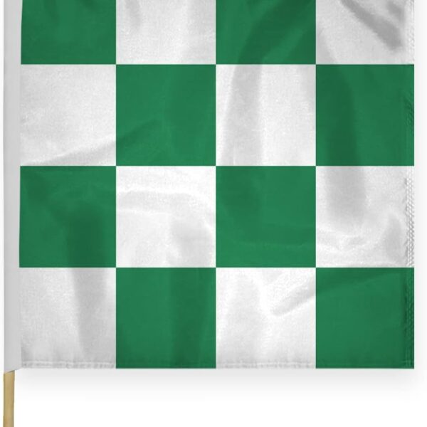 AGAS Checkered Racing Flags Green White Pattern - 30x30 inch