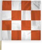 AGAS Checkered Racing Flags Orange White Pattern - 30x30 inch