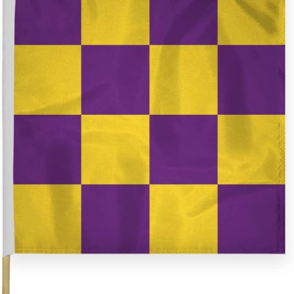 AGAS Checkered Racing Flags Purple Gold Pattern - 30x30 inch