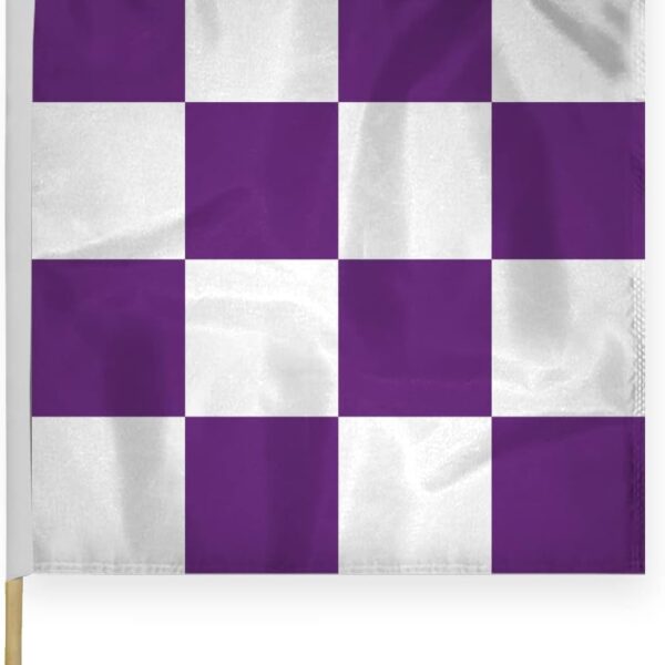 AGAS Checkered Racing Flags Purple White Pattern - 30x30 inch