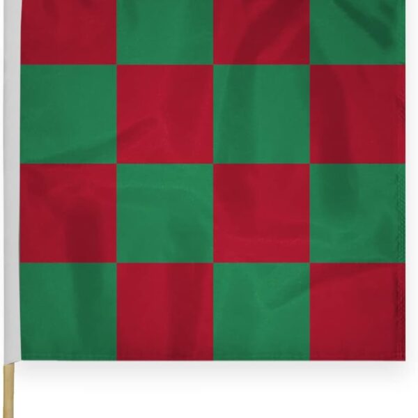 AGAS Checkered Racing Flags Red Green Pattern - 30x30 inch