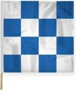 AGAS Checkered Racing Flags Blue White Pattern - 30x30 inch