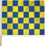 AGAS Checkered Racing Flags Yellow Blue Pattern - 24x30 inch