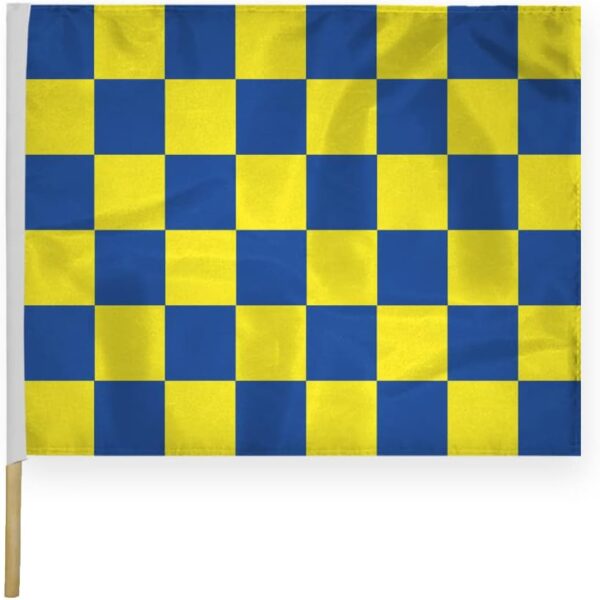 AGAS Checkered Racing Flags Yellow Blue Pattern - 24x30 inch