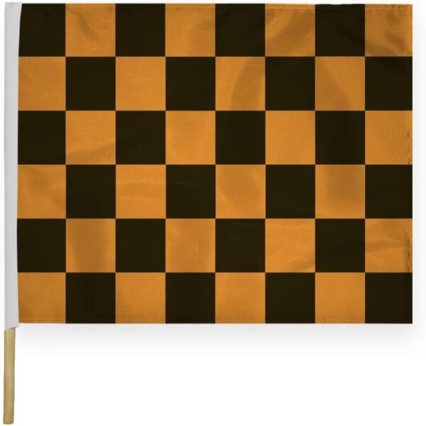 AGAS Checkered Racing Flags Black Orange Pattern - 24x30 inch