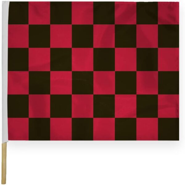 AGAS Checkered Racing Flags Black Red Pattern - 24x30 inch