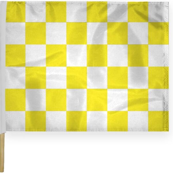 AGAS Checkered Racing Flags Yellow White Pattern - 24x30 inch