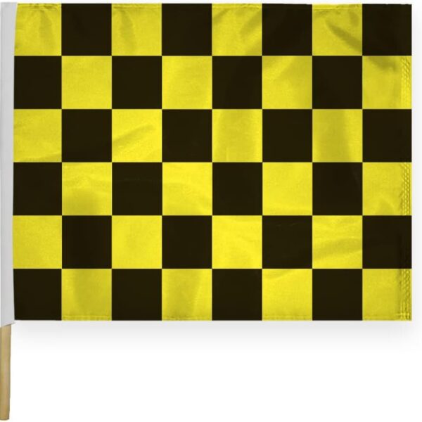 AGAS Checkered Racing Flags Black Yellow Pattern - 24x30 inch