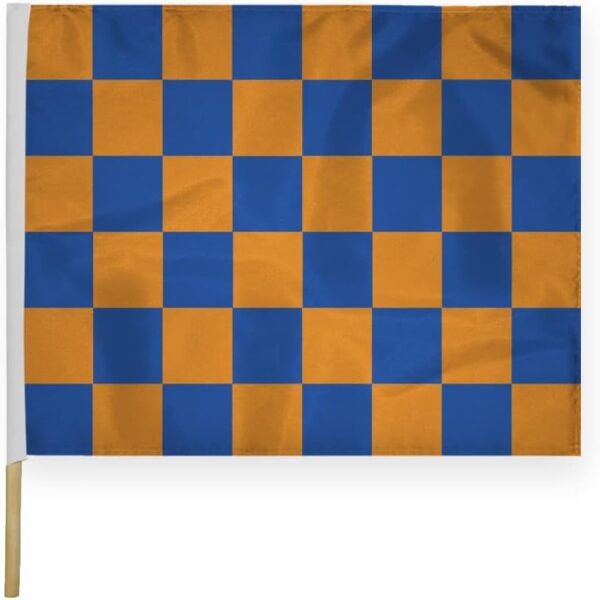 AGAS Checkered Racing Flags Blue Orange Pattern - 24x30 inch