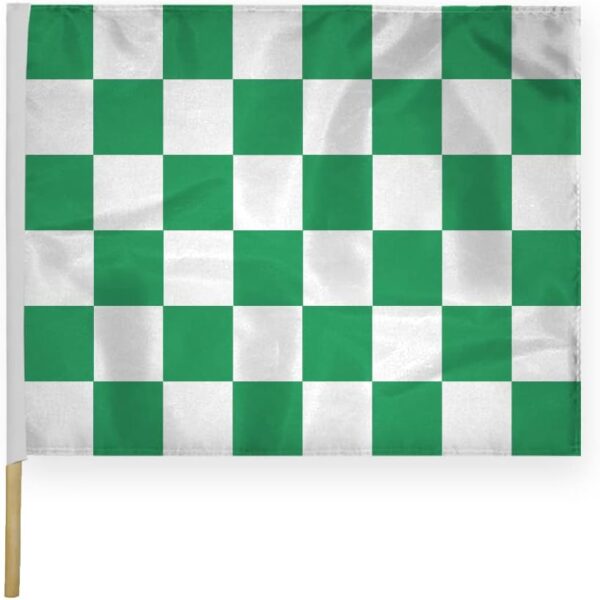 AGAS Checkered Racing Flags Green White Pattern - 24x30 inch