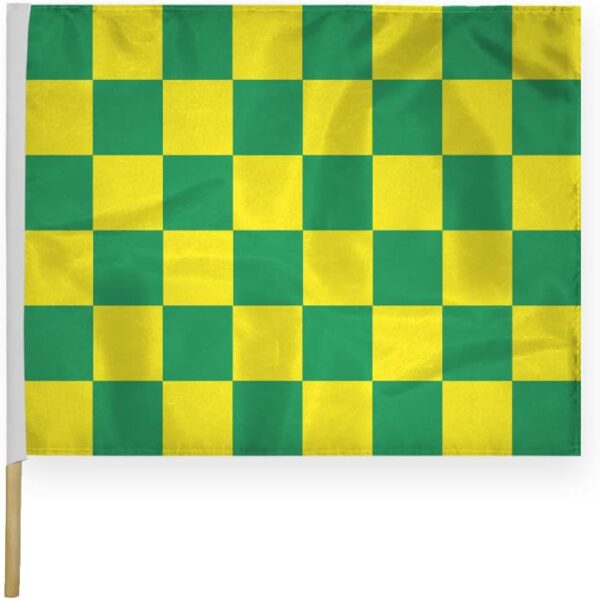 AGAS Checkered Racing Flags Green Yellow Pattern - 24x30 inch