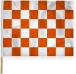 AGAS Checkered Racing Flags Orange White Pattern - 24x30 inch