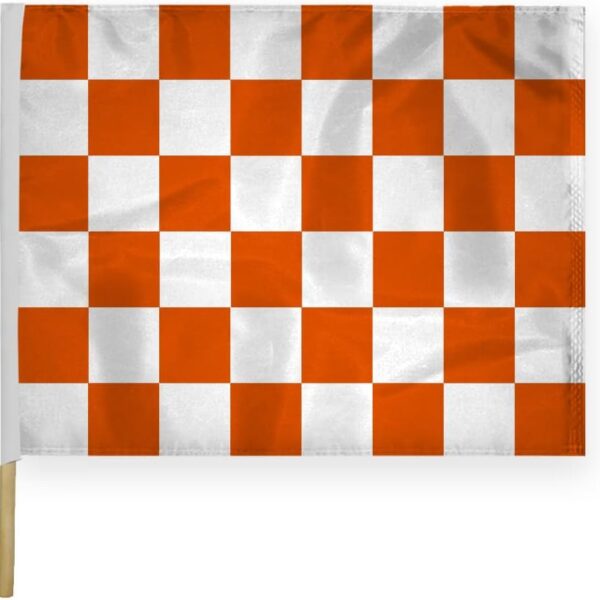 AGAS Checkered Racing Flags Orange White Pattern - 24x30 inch