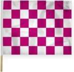 AGAS Checkered Racing Flags Pink White Pattern - 24x30 inch