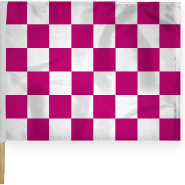 AGAS Checkered Racing Flags Pink White Pattern - 24x30 inch