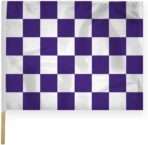 AGAS Checkered Racing Flags Purple White Pattern - 24x30 inch