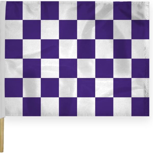 AGAS Checkered Racing Flags Purple White Pattern - 24x30 inch