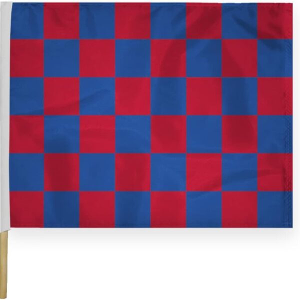 AGAS Checkered Racing Flags Red Blue Pattern - 24x30 inch
