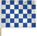 AGAS Checkered Racing Flags Blue White Pattern - 24x30 inch