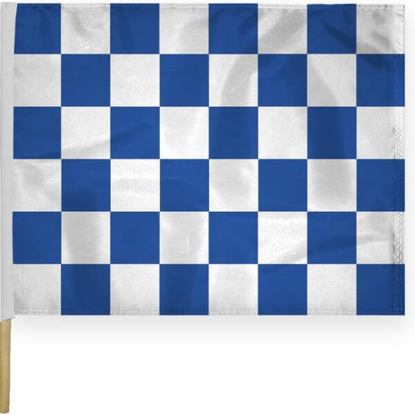 AGAS Checkered Racing Flags Blue White Pattern - 24x30 inch