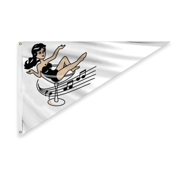 AGAS Wine Women & Song Bow Pennant - 10 x 15 inch - Printed 200D Nylon