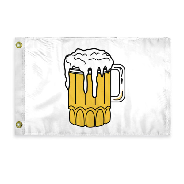 AGAS Beer Mug Novelty Boat Flag - 12 x 18 inch - Double Sided Printed 200D Nylon