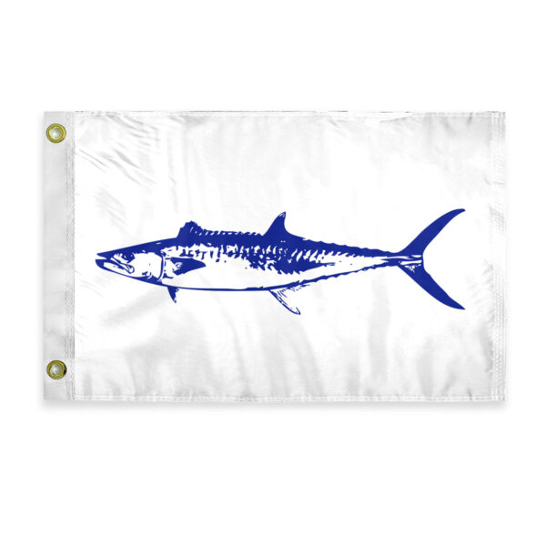 AGAS King Mackerel Novelty Boat Flag - 12 x 18 inch - Double Sided Printed 200D Nylon
